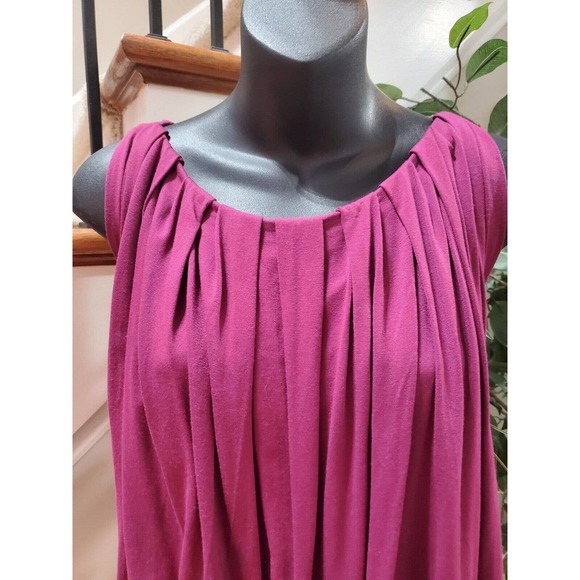 M.S.S.P Women's Purple Viscose Round Neck Sleeveless Knee Length Dress Medium - Picture 2 of 11